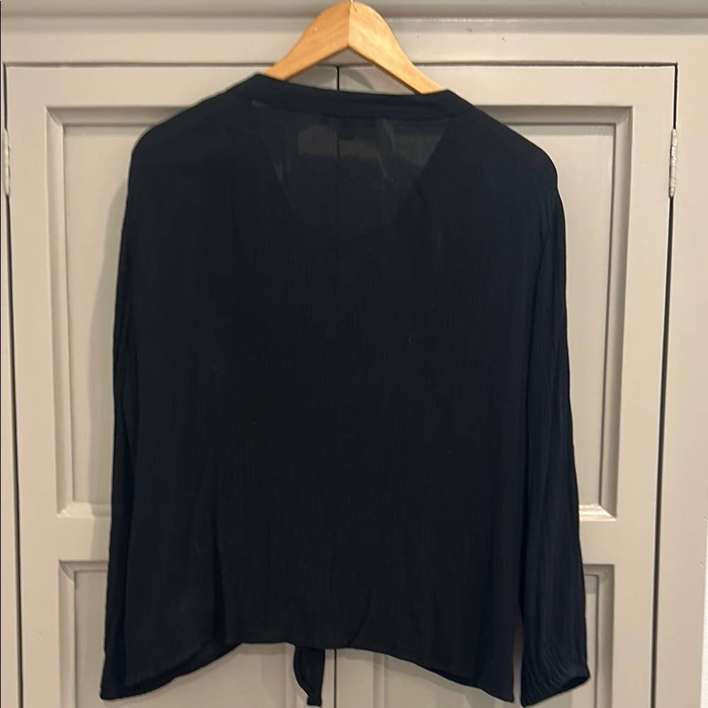 INC International Concepts Black Lace-Up Blouse - Picture 5 of 8